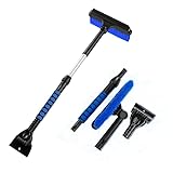 YOFAB Eiskratzer Auto mit Besen für BMW X7 2019–2025, Ausziehbarer Schneekratzer und Bürste, 360 ° Drehbarer Bürstenkopf, Scheibenkratzer für PKW LKW SUV,B Blue
