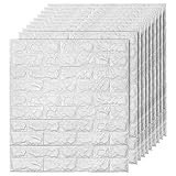 Trintion 10 Stück 3D Wandpaneele Selbstklebend Tapeten 5mm Dicke 77 x 70cm Steinoptik Wandtapete Wandaufkleber Wasserdicht Wand Paneele Wandplatten Wandverkleidung für Küche Wohnzimmer