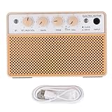 CHICIRIS Elektrische 10-W-Mini-Gitarren-Bass-Übungsverstärker-Kombination mit 2 X 5-W-Lautsprechern, Kompakte Größe, BT/AUX-Eingänge