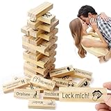 Deutsch Stapelspiel aus Holzblöcken for Paare,48 Stück Lust Tower Blocks,Spiel Erwachsene,Deutsch Paar Spiele für Paare,Erotik Sexspiel Valentinstag Paarspiel für Erwachsene Erotikspiele Sex Spiele