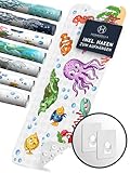 Homerella® Badewannenmatte Kinder - 100% BPA frei Inkl. 2 Haken zum Aufhängen 100x40cm - Antirutschmatte Badewanne Baby hautsensitiv & schimmelresistent - Badematte rutschfest & waschbar