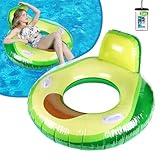 Aufblasbarer Pool-Schwimmer für Erwachsene, Avocado-Schwimmring, riesige Lounge, schwimmende Röhre mit Griffen, Sommer, Strand, Outdoor, Party-Dekorationen für Kinder und Erwachsene