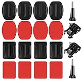 20 Sets Kompatibel mit Gopro Klebepads und Gopro Halterungen Zubehör, Flache Gebogene Klebehalterung, Helmbefestigung Helmhalterungen Kompatibel mit GoPro Hero Session/4/3/3+/2 Action-Kamera