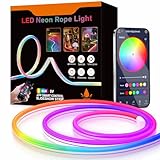Aurevita RGB IC Neon Led Strip 10m, 5V USB Bluetooth Led Schlauch Streifen für die Wand, Outdoor LED Lichtstreifen, App Steuerung, Syn Music mit Spielzimmerdekoration (10m RGB IC（Bluetooth)
