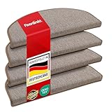 Floordirekt 15x Treppenstufen Matten, Stufenmatten innen für Treppe, Treppenteppich, selbstklebend, Teppich für Treppenstufen, Treppenschutz, Stufenteppich (London, Beige, 65x23 cm, Halbrund)