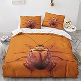 NUEYSP Bettwäsche 140x200 KäFer Bettwäsche-Sets 3D-Motiv, Mikrofaser, 1 Bettbezug 140x200 + 1 Kissen 70x90 mit Verdecktem ReißVerschluss für Mädchen Jungen.