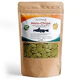 Centra24 Wels-Chips 1 Liter, Formstabile Wafer mit hohem Spirulina Anteil+Vitaminen, Futtertabletten, Welsfutter, Fischfutter, für L-Welse, Zierfische, wiederverschließbar.