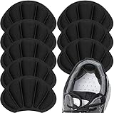 Fersenkissen-Pads, Netzstoff, selbstklebende Fersenpolster für Rückseite der Ferse, Fersenkissen verhindern zu große Schuhe für Damen und Herren, Schwarz, 8 Stück