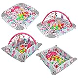 5-in-1 Erlebnisdecke & Bällebad mit Bällen - Totally Tropical, Spieldecke mit Spielbogen, 20+ Minuten Licht und Musik, Krabbeldecke mit Spielzeuge, ab der Geburt (Stil B - Grün)