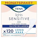 TENA Lights Long Liner, 120 Inkontinenzeinlagen (20 x 6 Packungen) für Frauen mit empfindlicher Haut, atmungsaktives und geruchsneutrales Innenfutter für leichte Blasenschwäche und Inkontinenz