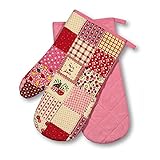 Ofenhandschuhe Kitchen, Patchwork, rosa, 1 Paar, PSA-Kategorie II bis 250°C hitzebeständig, geprüftes und zertifiziertes Produkt
