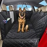 Sosayet Hundedecke Auto Rückbank - 4-in-1 Autoschondecke für Hunde mit Seitenschutz, Sichtfenster & Sicherheitsgurt - Wasserdicht, rutschfest, Kratzfest - 137 x 147 cm für PKW, SUV & Van