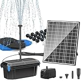Biling Solar Teichfilter Komplettset mit Pump 20W 875 l/h - Solar Teichpumpe mit Filter für Teiche und Wasserfall bis 1200l - Solar Wasserspiel - Solar Springbrunnen für Außen Pool Garten