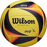 Wilson Unisex-Adult OPTX AVP Game Ball Volleybälle, Yellow/Black/ORANGE, Official