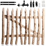 Gartentor Zauntor für Staketenzaun Pforte Haselnuss Gartenzaun Abstand 5-8cm Holztor Tor Gartentür Gartenpforte (60 x 100 cm)