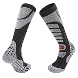 Loowoko Skisocken herren damen 1 Paar, Mit gepolsterten Bereichen, Atmungsaktiv, ideal für Wintersport, perfekte Passform, Wärmeisolierung, One size