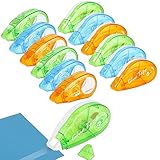 Yoosso 12 Stück Selbstklebende Kleberoller, 8 mx8 mm & 6mx6mm Doppelseitiges Klebeband Roller Fotokleber Transparent Klebemaus für Scrapbooking Album Kartenherstellung Basteln Schule Büro