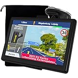 GPS Navigationsgerät für Auto 2022-7 Zoll mit Tasche Navi LKW Navigation für Auto PKW, aktuelle Europa UK 52 Karten, Lebenslang kostenloses Kartenupdate, Blitzerwarnung Fahrspur POI Spracheführung