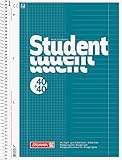 BRUNNEN Collegeblock Student „DUO“ | A4, kariert/liniert, 80 Blatt, petrol
