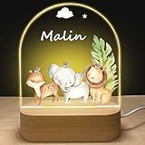 Fallover Personalisiertes Baby Nachtlicht mit Namen, Individuelle LED Lampe für das Kinderzimmer, Schönes Geschenk zur Geburt, Taufe für den Valentinstag, Personalisierte Geschenke Kinder,Babygeschenk