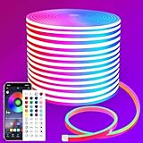 segrass 15m Neon Led strip，APP Steuerung,mit Fernbedienung, IP65 wasserdichte flexible Neon LED Streifen, 24V Rgb LED band Neon Seil Lampe, anwendbar auf Schlafzimmer, Raum und Außendekoration