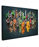 MuchoWow© Bilder Groß 120x80 cm XXL Wohnzimmer Deko Modern Wandbild Kunstdruck auf Leinwand Bild Schlafzimmer über Bett Room Decor Geschenke Küche - Kräuter - Gewürze - Löffel
