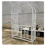 Gartenbogen aus Metall mit Doppeltor Pergola Laube für Kletterpflanzen, einfach zu montierender Outdoor-Torbogen für Garten und Terrasse, Schwarz