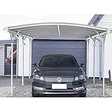HOME DELUXE - Design Carport - FALO, Weiß - Maße: 505 x 300 x 226 / 240 cm - inkl. Montagematerial I Autoüberdachung Garage Unterstand