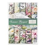 ITD Collection - Reispapier Decopatch - Decoupage Papier - Motivpapier für Serviettentechnik - Rice Paper Sheets - A4 29,7 x 21 cm - Summer Bouquet - RP-074