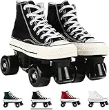 JianJud Rollschuhe Erwachsene Herren Und Damen Vierrad Rollschuhe, Canvas Zweireihige Rollschuhe Räder, Indoor Und Outdoor Zweireihige Skates Für Jugendliche B,44