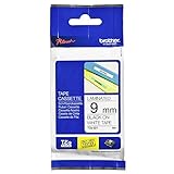 Brother TZE221 Original P-touch Schriftband TZe-221 9 mm, schwarz auf weiß (kompatibel u.a. mit Brother P-touch H100LB/R, -H105, -E100/VP, -D200/BW/VP, -D210/VP)
