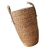 OFFSCH Gras geflochtener Blumenkorb Körbe Weidenkorb mit Griff gefälschte Blumen Vasen Anlage kühlkorb einkaufskorb Storage Baskets dekorativer geflochtener Korb Blumentöpfe drinnen Stroh