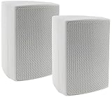ChiliTec 2-Wege Lautsprecher Weiß Paar Wand-Lautsprecher für HiFi Stereoanlage Heimkino 60Watt 8Ohm