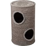 kratztonne für Katzen – Flamingo Greta S – 60 cm – Ø 35 cm – Sisal & Plüsch – 2 Etagen