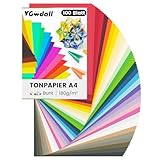 VGOODALL 100 Blatt Tonpapier A4, Farbigen Kopierpapier 30 Farben Bastelkarton TonPapier 21 x 29,7cm für DIY Kunst Handwerk Drucken Skizzieren