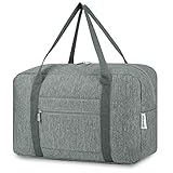 für Ryanair Handgepäck 40x20x25 & Handgepäck Tasche für Flugzeug - Faltbare Klein Reisetasche Damen & Weekender Damen - Handgepäck Koffer 20L (Grau)