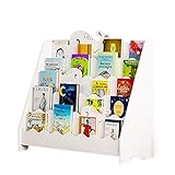 Kinder-Bücherregal aus Holz, mit Aufbewahrungsregal, weiß, 100 x 37 x 87 cm, Kinderzimmermöbel