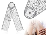 KAPSING Winkelmesser, PVC Goniometer Physiotherapie, Transparente 360° Drehung Protraktor Physiotherapie, 14 Zoll Medizinischer Winkelmesser