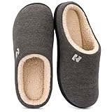 RockDove Herren Original Zweifarbige Hausschuhe mit Rückstellschaum,46/47 EU,Dunkelgrau Natur