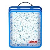 Step by Step Faltbare Heftbox, Blau, mit 3 Fächern für Hefte, Schnellhefter, Schreibblöcke, DIN-A4-Format, mit extra Lasche für 30 cm Lineal