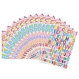 Szaboviktoria 15 Bögen Selbstklebende Vinyl-Buchstaben- und Zahlen-Set; Bunte selbstklebende buchstaben aufkleber;klebebuchstaben für DIY Scrapbooking; Briefkasten; Schilder; Dekorationskunst