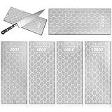 VGECEE Diamant Schleifstein 200/400/600/1000/2000 5 Stück Diamant Messerschärfer Schärfstein Platte Diamantplatten für Küchengeräte und den Außeneinsatz