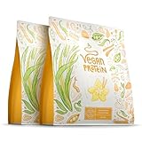 Veganes Proteinpulver | Vanille | 1.2kg Eiweißpulver | Premiumqualität Protein | Made in Germany | Alpha Foods