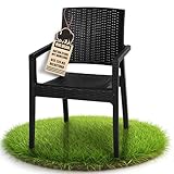 BigDean Gartenstuhl mit Armlehne stapelbar Rattan-Optik Gartenstühle stapelbar Outdoor (1 Stück)