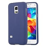 Cadorabo Hülle kompatibel mit Samsung Galaxy S5 Mini S5 Mini DUOS Schutzhülle TPU Silikon Case Frost Design Slim Kratzfest Gummi mit Rundumschutz Case Hülle für Galaxy S5 Mini S5 Mini DUOS in Blau