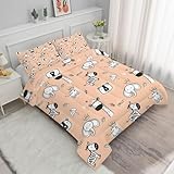 Bettdecke 135x200 4 Jahreszeiten Süßes Tier Vierjahreszeiten Steppdecke 135x200, Leichte Warme Ganzjahresdecke Kinder Bettdecke ohne Bezug Waschbar Schlafdecke mit 2 Kissenbezug 80x80cm M90