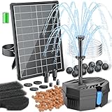 Biling 8W Solar Teichfilter mit Pump, 405 l/h Teichfilter Solarpumpe mit Akku 1,5 m Schlauch, 10 Düsen DIY Garten Teiche Wasserspiel, Solar Springbrunnen für Außen Sauberes Wasser hält Fische gesund