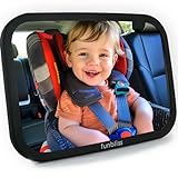 Funbliss Baby Spiegel Auto, 360° Drehbar für Einfache Anpassung,Bruchsicheres Acrylglas, Robuste Gurte, Einfach Montieren, Autospiegel Baby Rückbank