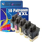 Tito-Express PlatinumSerie 10x Tinten-Patrone XXL kompatibel für Brother LC900 DCP-115C Fax-1835C Fax-1840 Fax-1940 Fax-2440C