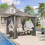 TRIUMPHKEY Pavillon 3x3 Wasserdicht Stabil Winterfest,Aluminium Gartenpavillon,Pavillon mit Festem Dach Protection UV,Geeignet für Außenszenen,Grau